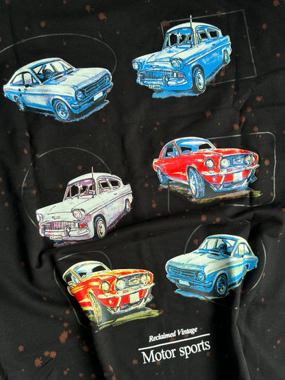 BLACK VINTAGE CARS PRINT TSHIRT