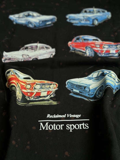 BLACK VINTAGE CARS PRINT TSHIRT