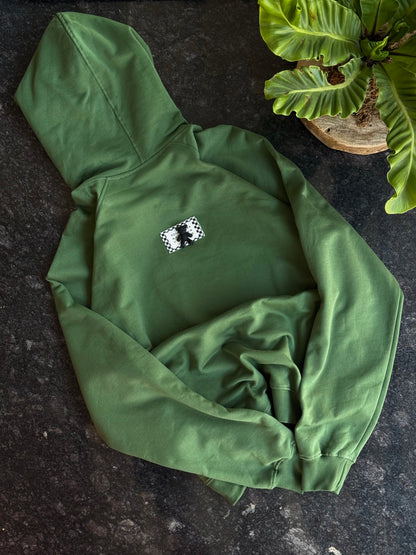 OLIVE GREEN BALLUCCI TEDDY HOODIE