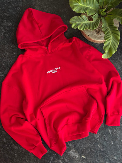RED ESSENTIAL OVERSIZE HOODIE