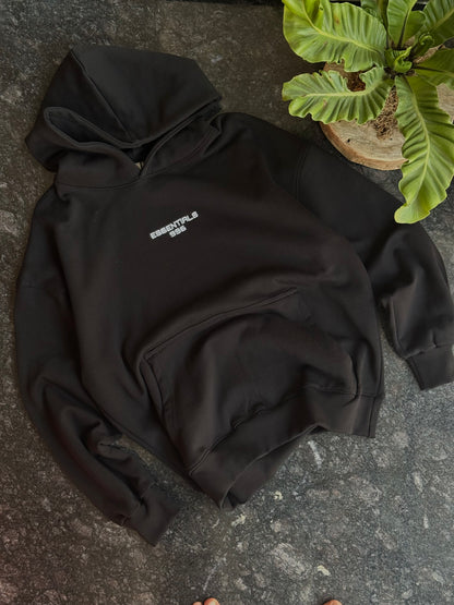BLACK ESSENTIAL OVERSIZE HOODIE
