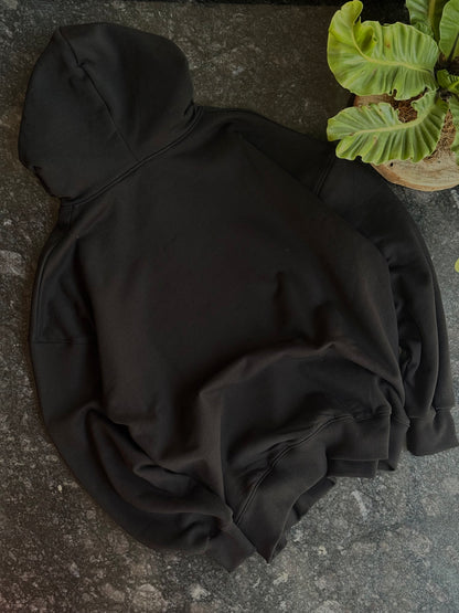 BLACK ESSENTIAL OVERSIZE HOODIE