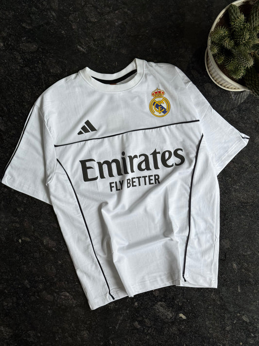 REAL MADRID WHITE EMIRATES JERSEY TSHIRT