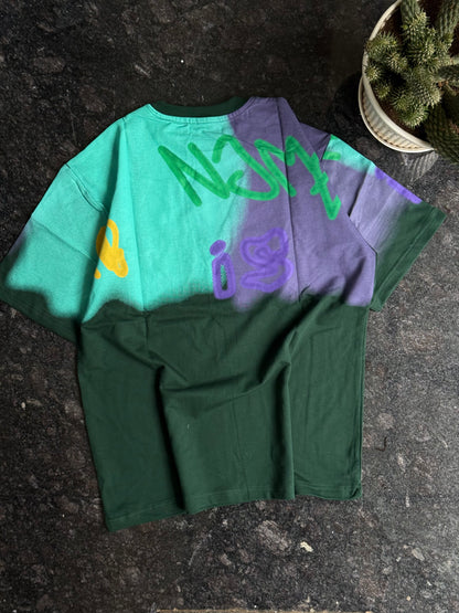 BLACK SPRAY PAINTED TSHIRT