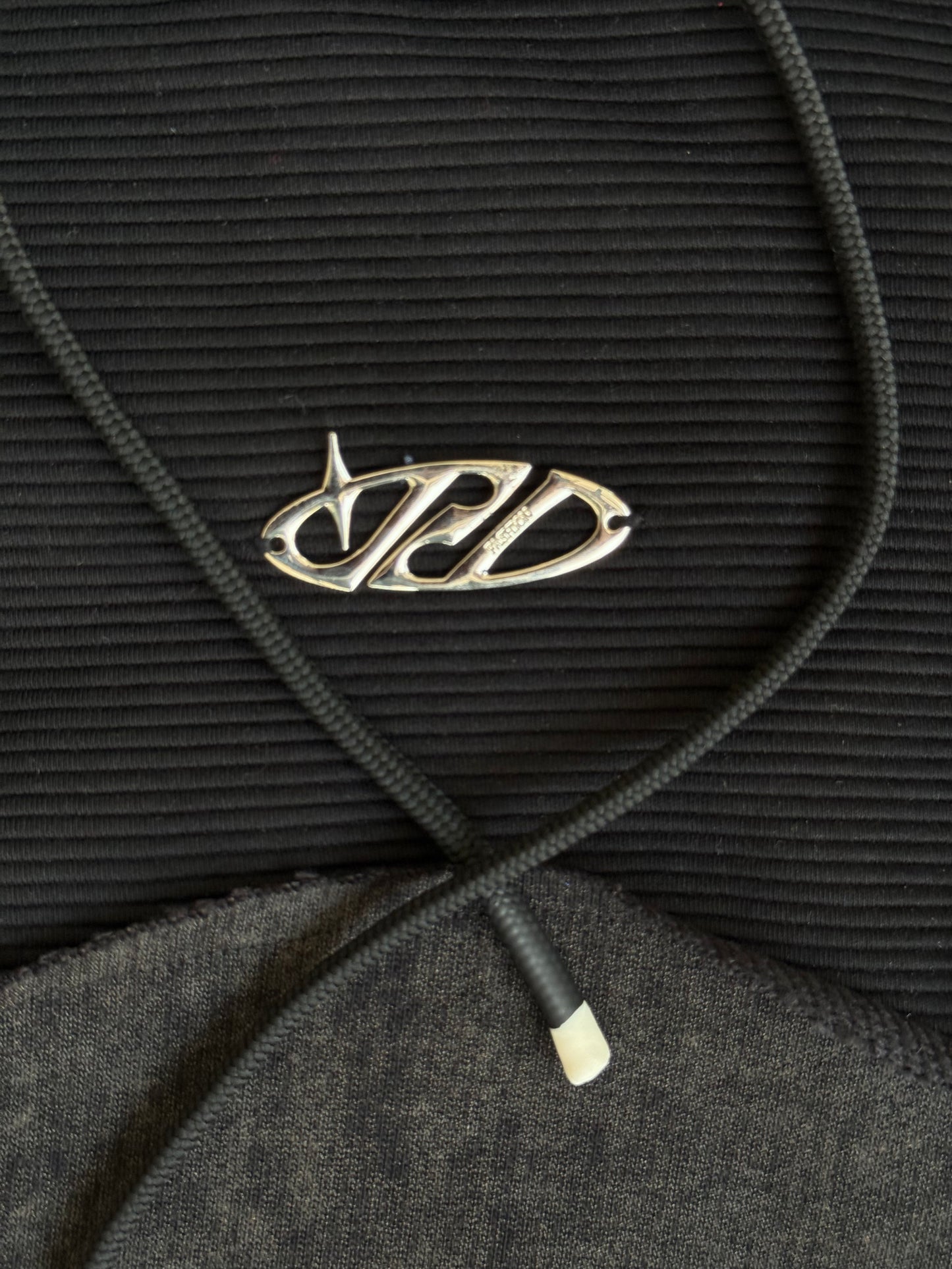 IMPORTED BLACK PATCHWORK HOODIE