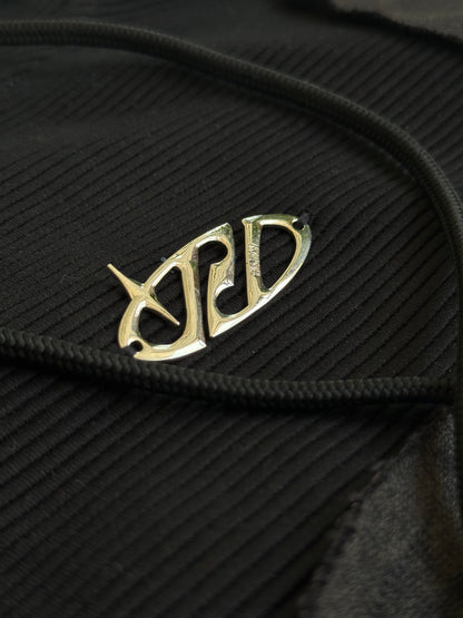 IMPORTED BLACK PATCHWORK HOODIE