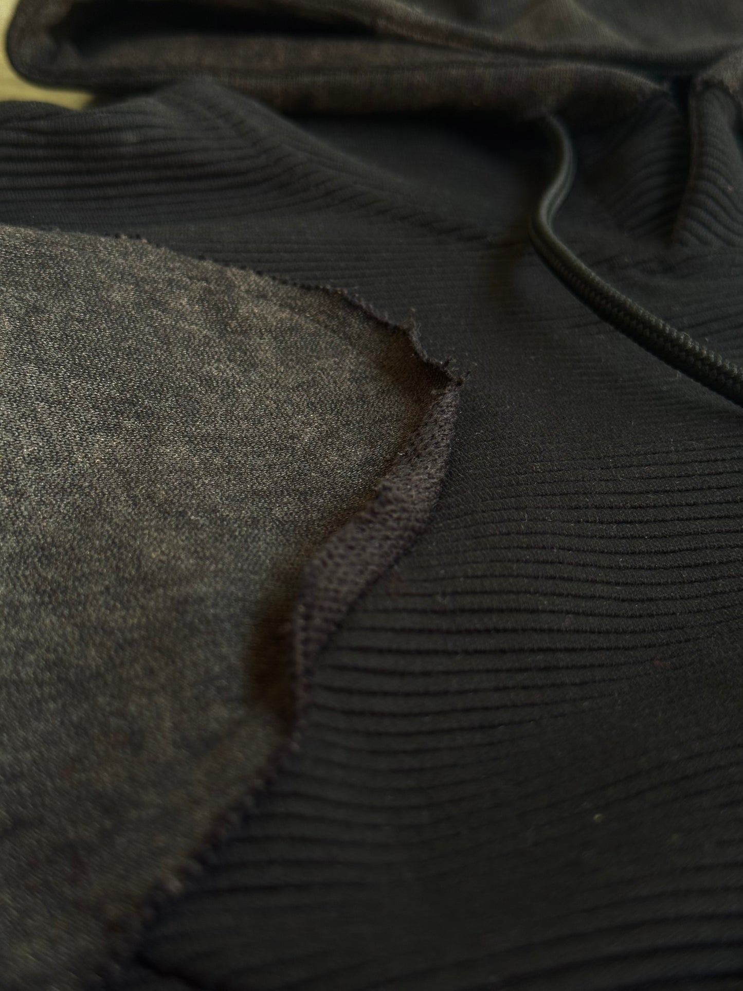 IMPORTED BLACK PATCHWORK HOODIE