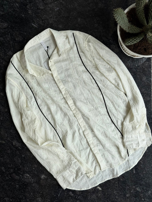 Off-White Back-print Coco palm tree Linen Shirt