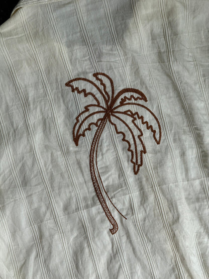 Off-White Back-print Coco palm tree Linen Shirt