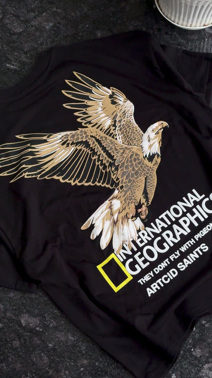 BLACK INT GEOGRAPHICS BACKPRINT TSHIRT