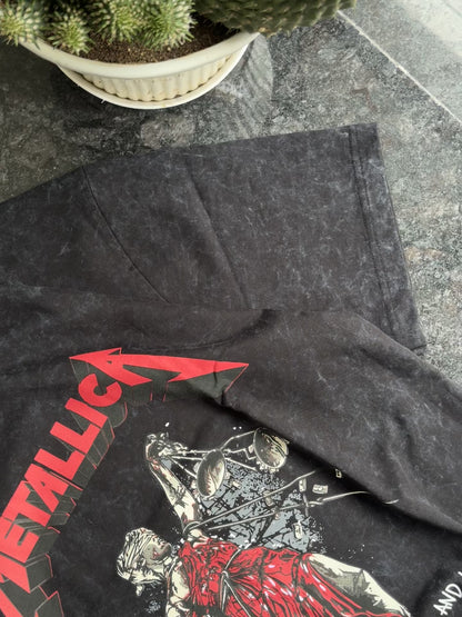 BLACK METALLICA ACID WASH TSHIRT